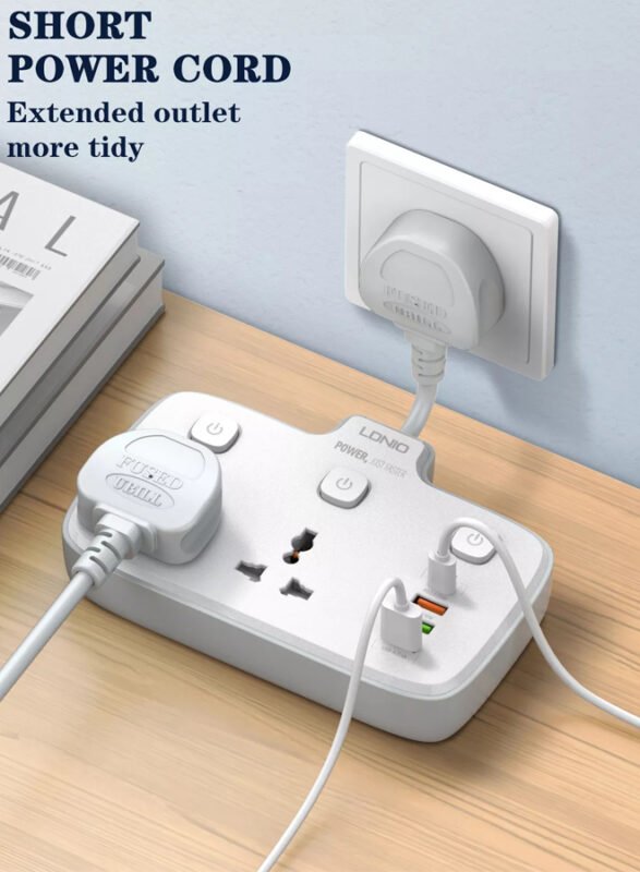 LDNIO SC2413 Multi Plug Adaptor 2 Way Plugs Extension Multi Sockets ...